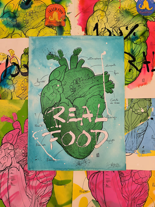 Corazon Vegetal: Amor Natural - Retrato print (original painting on paper) - Arte Urbano Contemporaneo