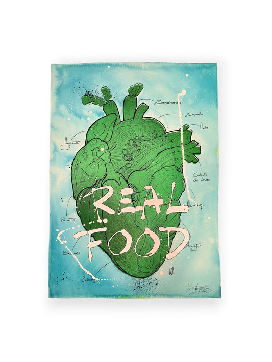 Corazon Vegetal: Amor Natural - Retrato print (original painting on paper) - Arte Urbano Contemporaneo