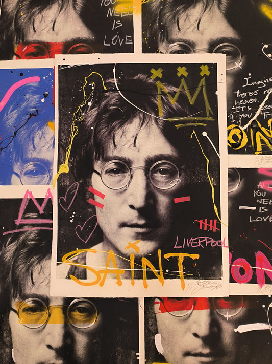 John Lennon - Retrato print (original painting on paper) Arte Urbano Barcelona