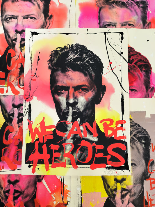 David Bowie - Retrato print (original painting on paper) Arte Urbano Barcelona