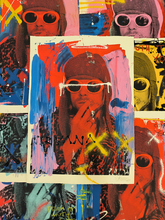 Kurt Cobain - Retrato print (original painting on paper) Arte Urbano Barcelona