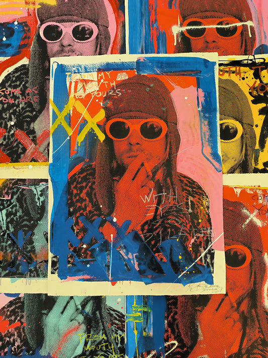 Kurt Cobain - Retrato print (original painting on paper) Arte Urbano Barcelona