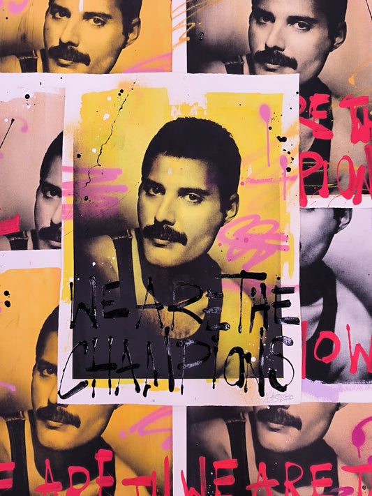 Freddie Mercury - Queen: Arte Urbano Barcelona. Retrato print (original painting on paper)