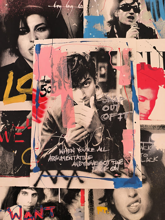 Alex Turner, Artic Monkeys - Arte Urbano Barcelona. Retrato print (original painting on paper)