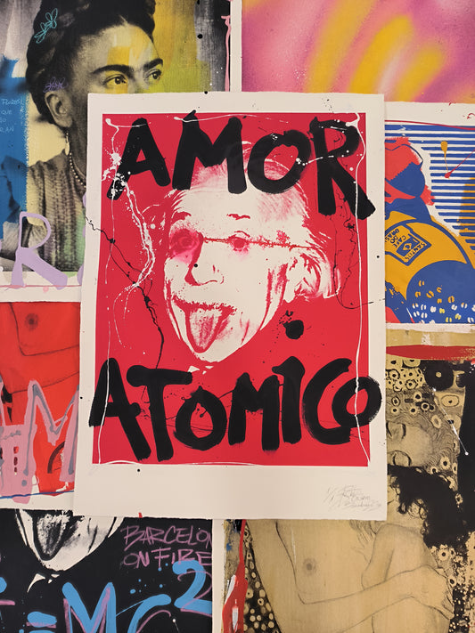 Albert Einstein - Retrato print (original painting on paper) Arte Urbano Barcelona