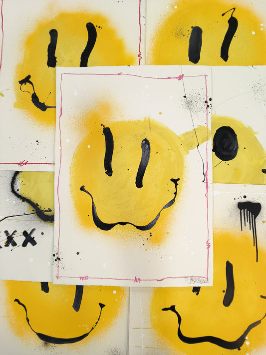 Smile - Retrato print (original painting on paper) Arte Urbano Barcelona