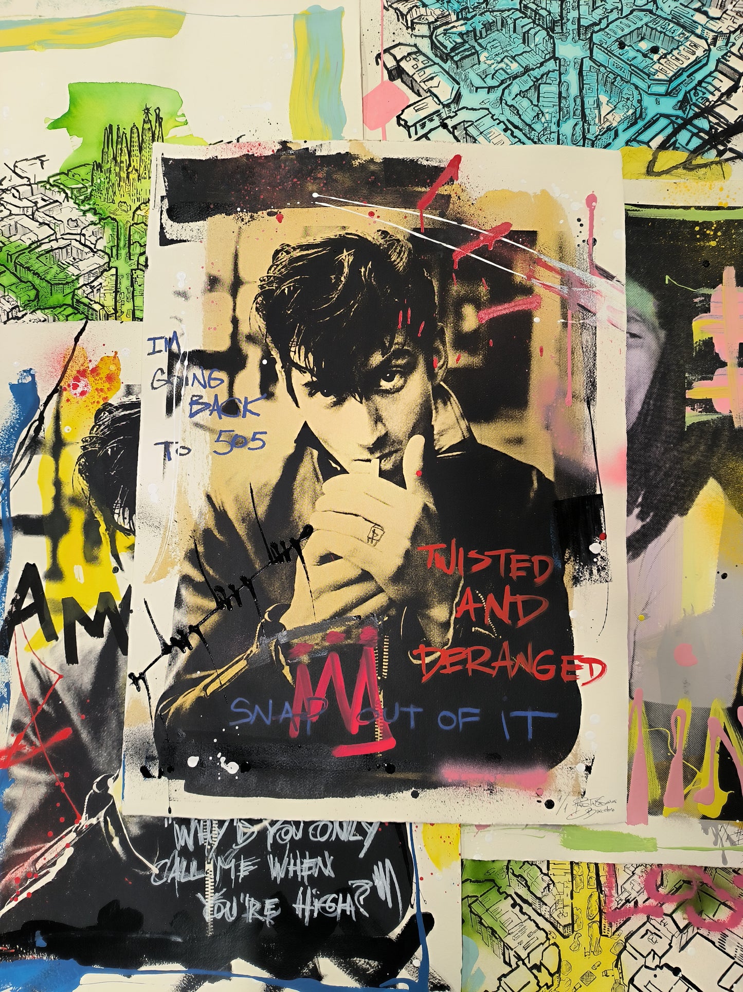 Alex Turner, Artic Monkeys - Arte Urbano Barcelona. Retrato print (original painting on paper)