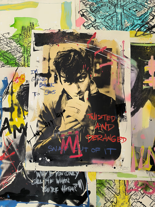 Alex Turner, Artic Monkeys - Arte Urbano Barcelona. Retrato print (original painting on paper)