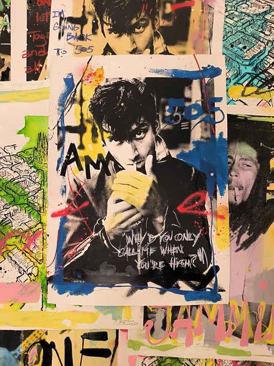 Alex Turner, Artic Monkeys - Arte Urbano Barcelona. Retrato print (original painting on paper)