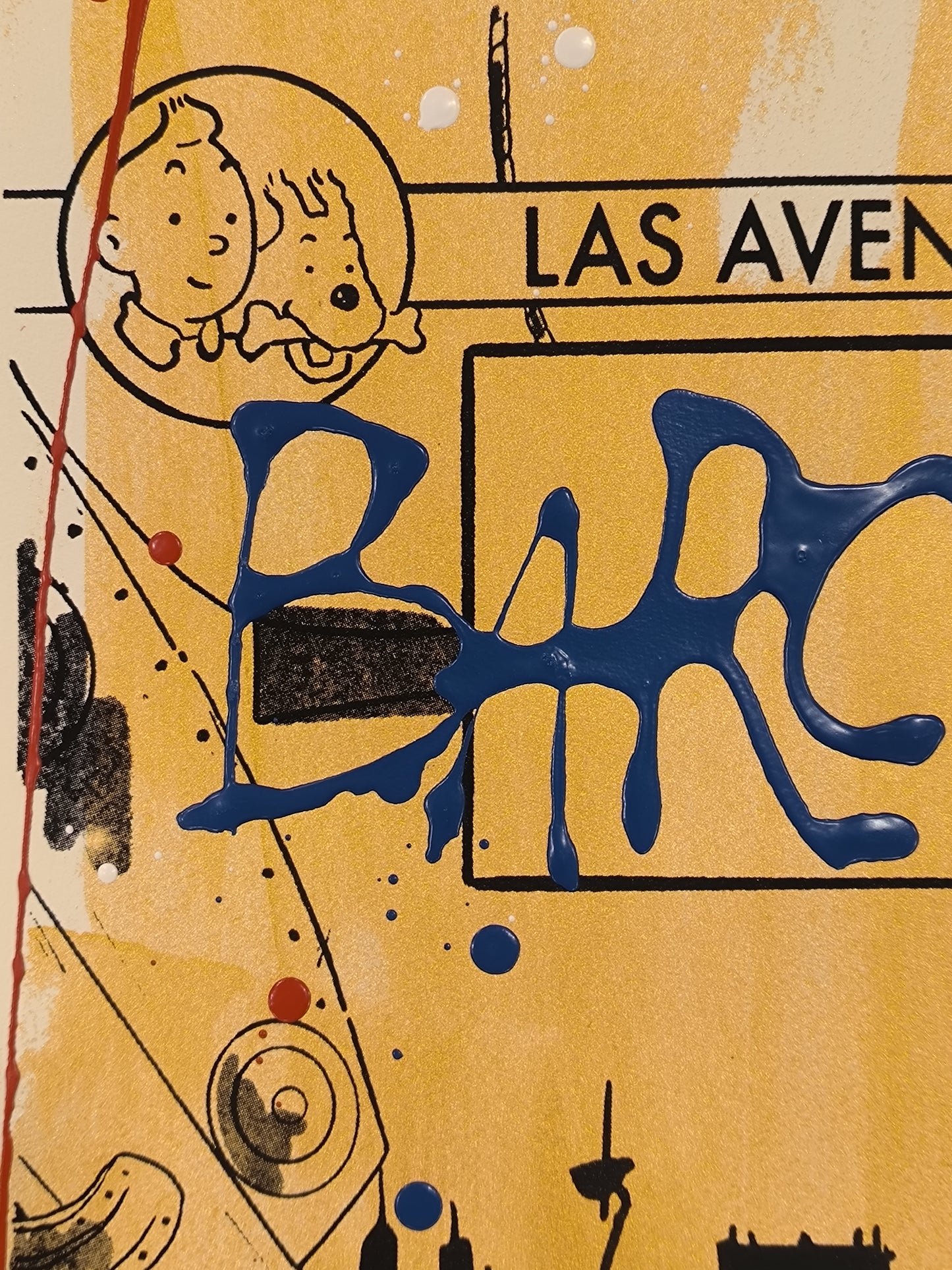 Tintin - Retrato print (Original painting on paper) contemporary art Barcelona