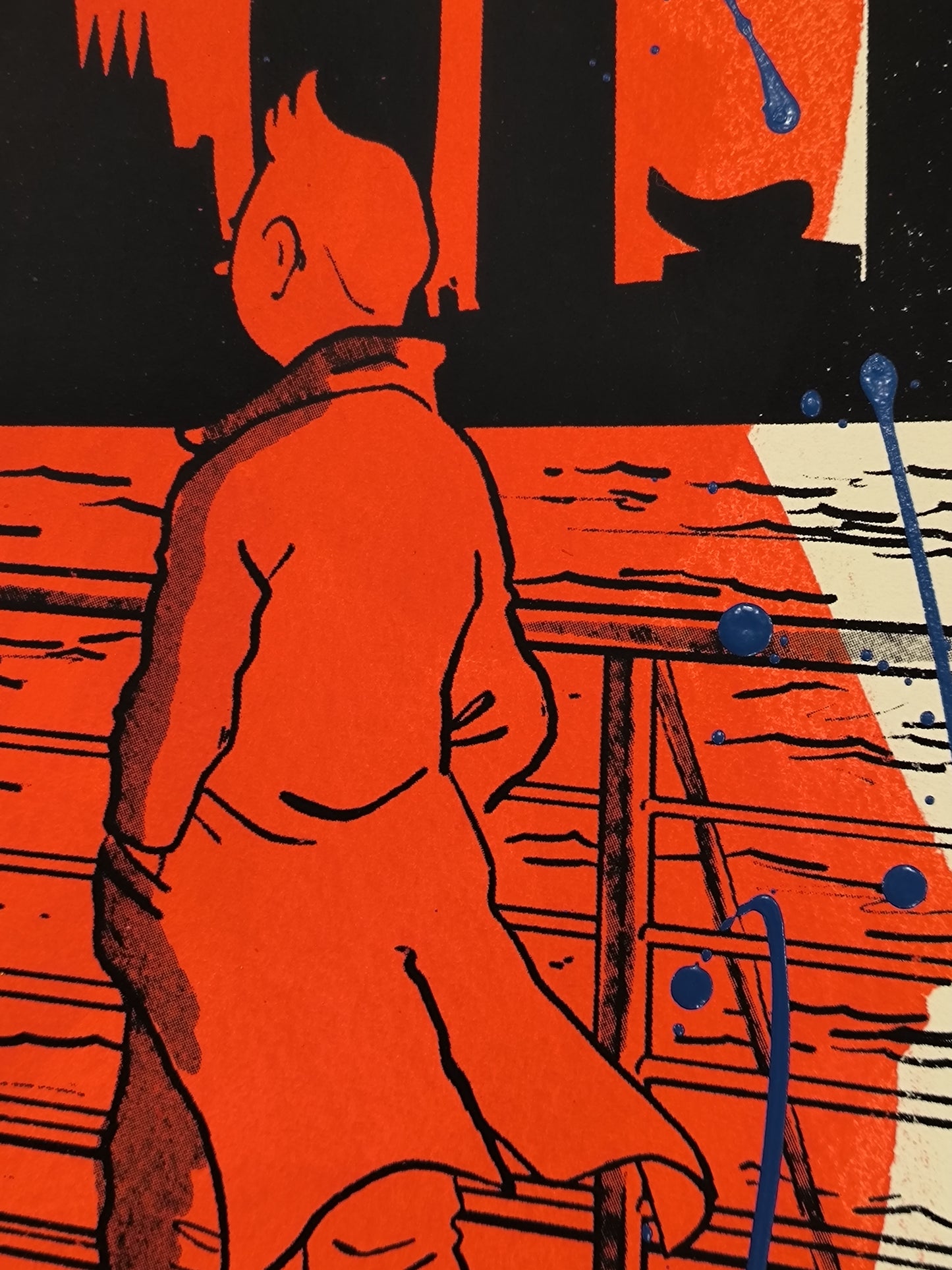 Tintin - Retrato print (Original painting on paper) contemporary art Barcelona