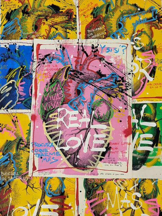 Corazón Anatómico - Retrato print (original painting on paper) Arte Urbano Barcelona