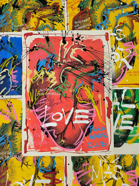 Corazón Anatómico - Retrato print (original painting on paper) Arte Urbano Barcelona
