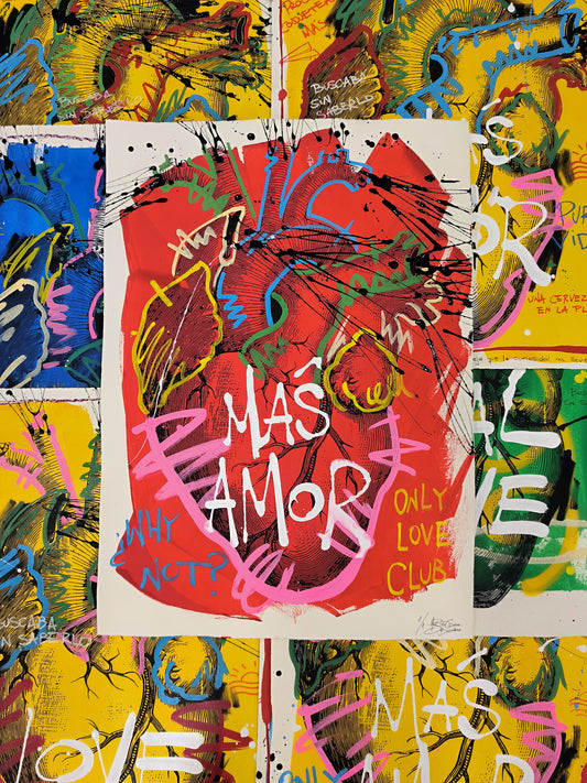 Corazón Anatómico - Retrato print (original painting on paper) Arte Urbano Barcelona