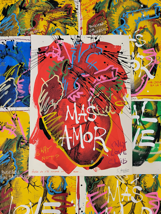 Corazón Anatómico - Retrato print (original painting on paper) Arte Urbano Barcelona
