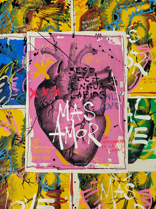 Corazón Anatómico - Retrato print (original painting on paper) Arte Urbano Barcelona