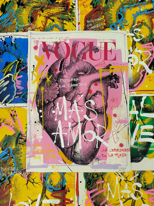 Corazón Anatómico - Retrato print (original painting on paper) Arte Urbano Barcelona