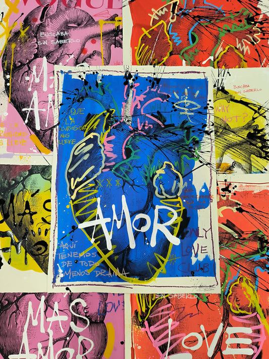 Corazón Anatómico - Retrato print (original painting on paper) Arte Urbano Barcelona