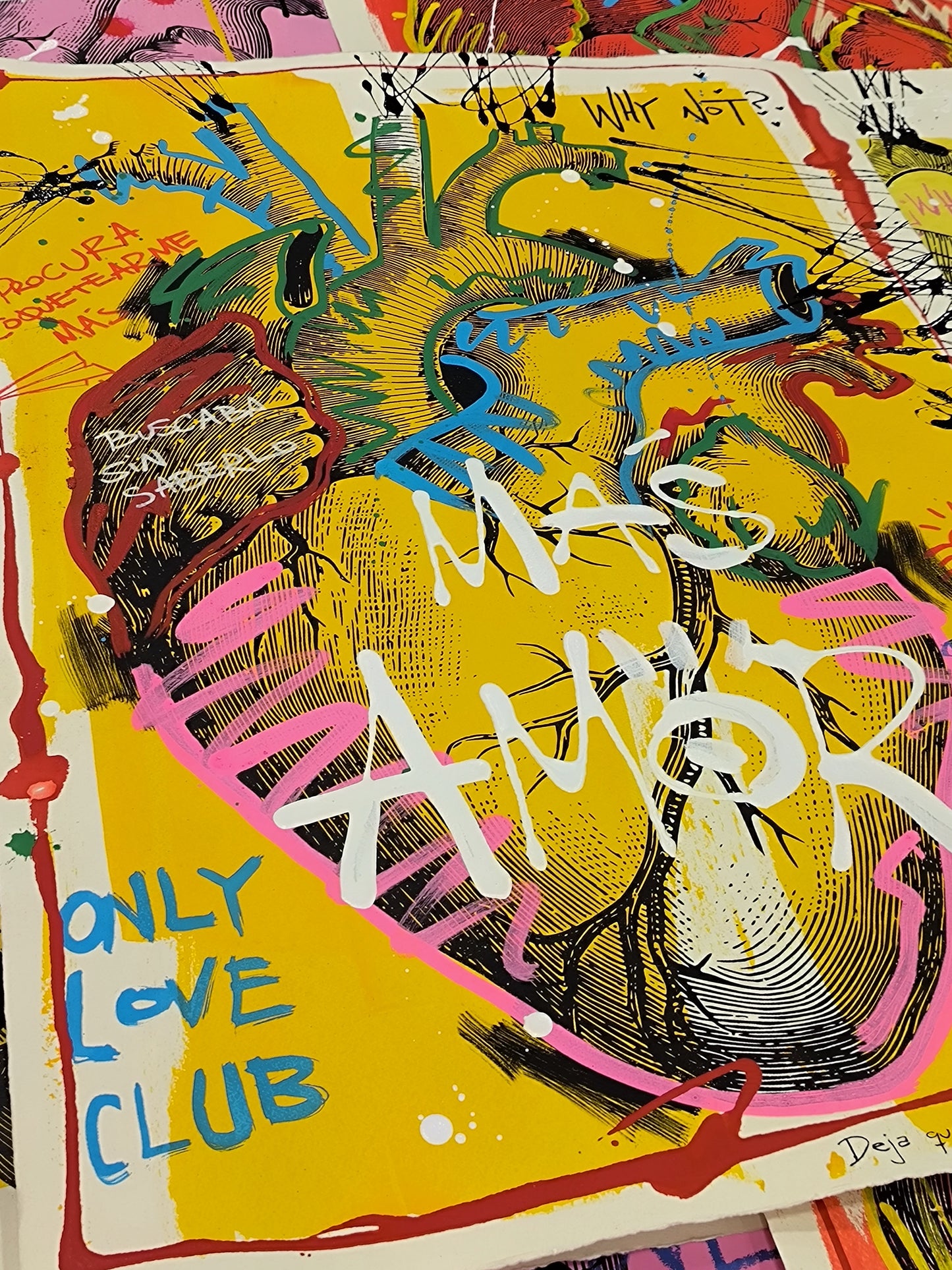 Corazón Anatómico - Retrato print (original painting on paper) Arte Urbano Barcelona