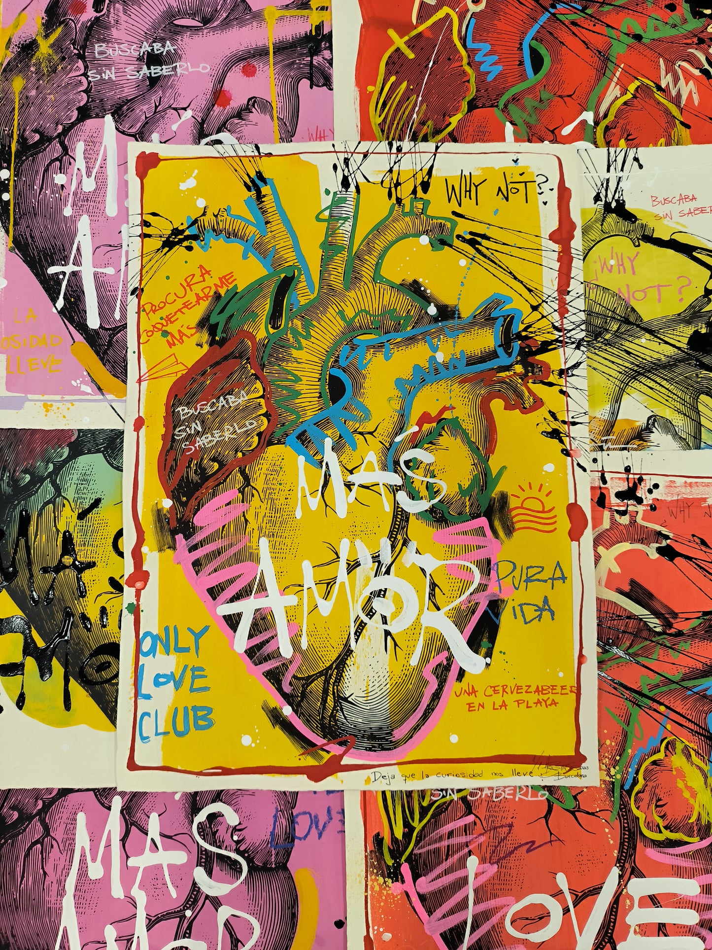 Corazón Anatómico - Retrato print (original painting on paper) Arte Urbano Barcelona