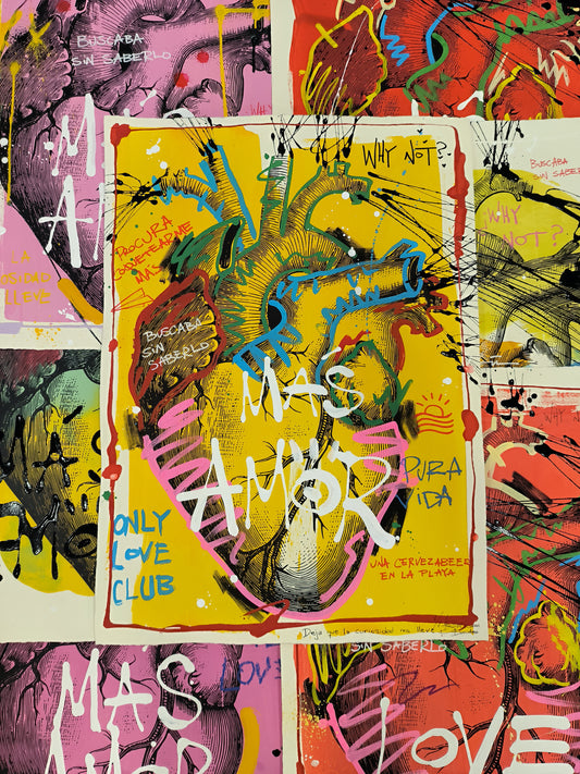 Corazón Anatómico - Retrato print (original painting on paper) Arte Urbano Barcelona
