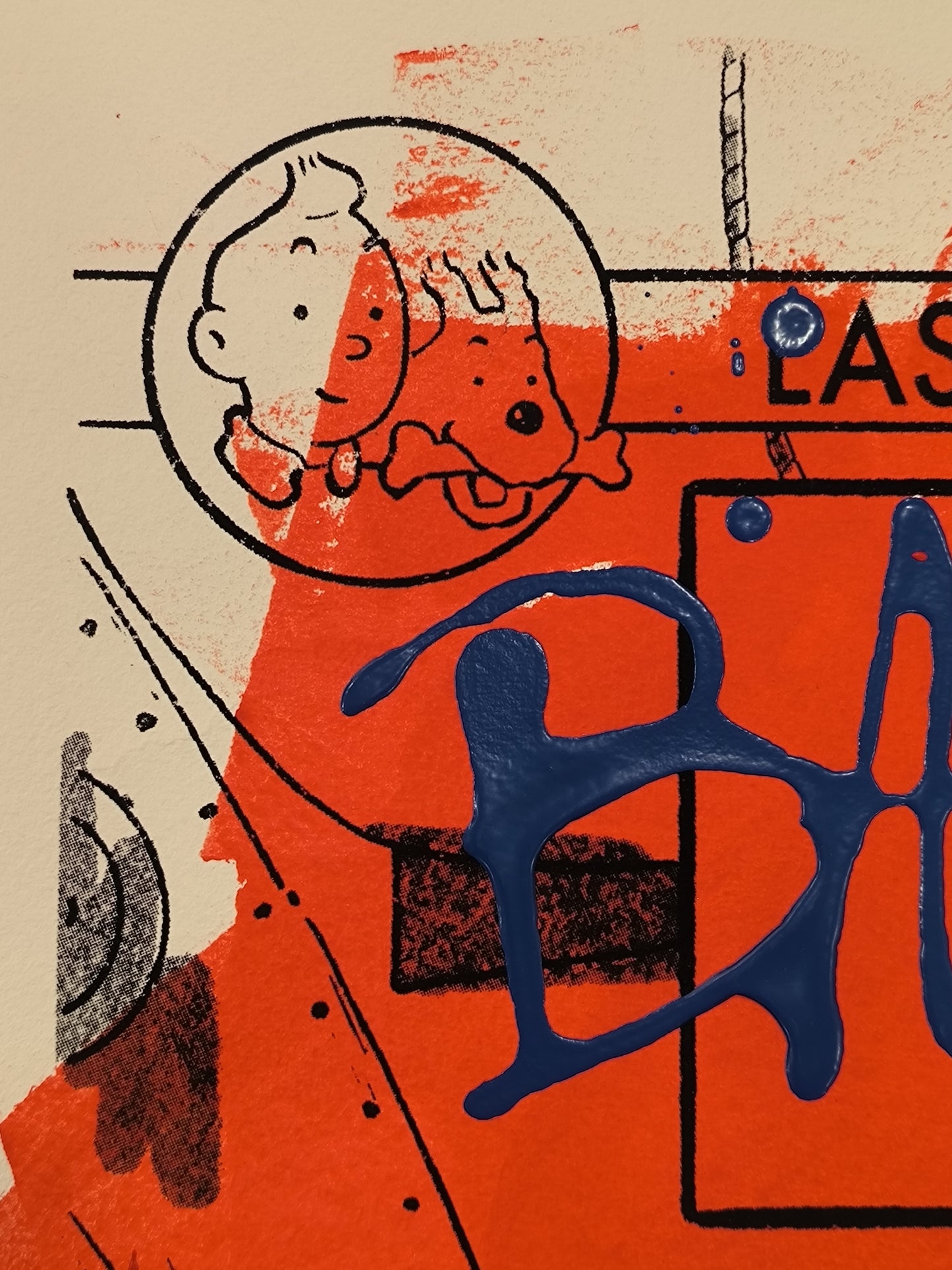 Tintin - Retrato print (Original painting on paper) contemporary art Barcelona