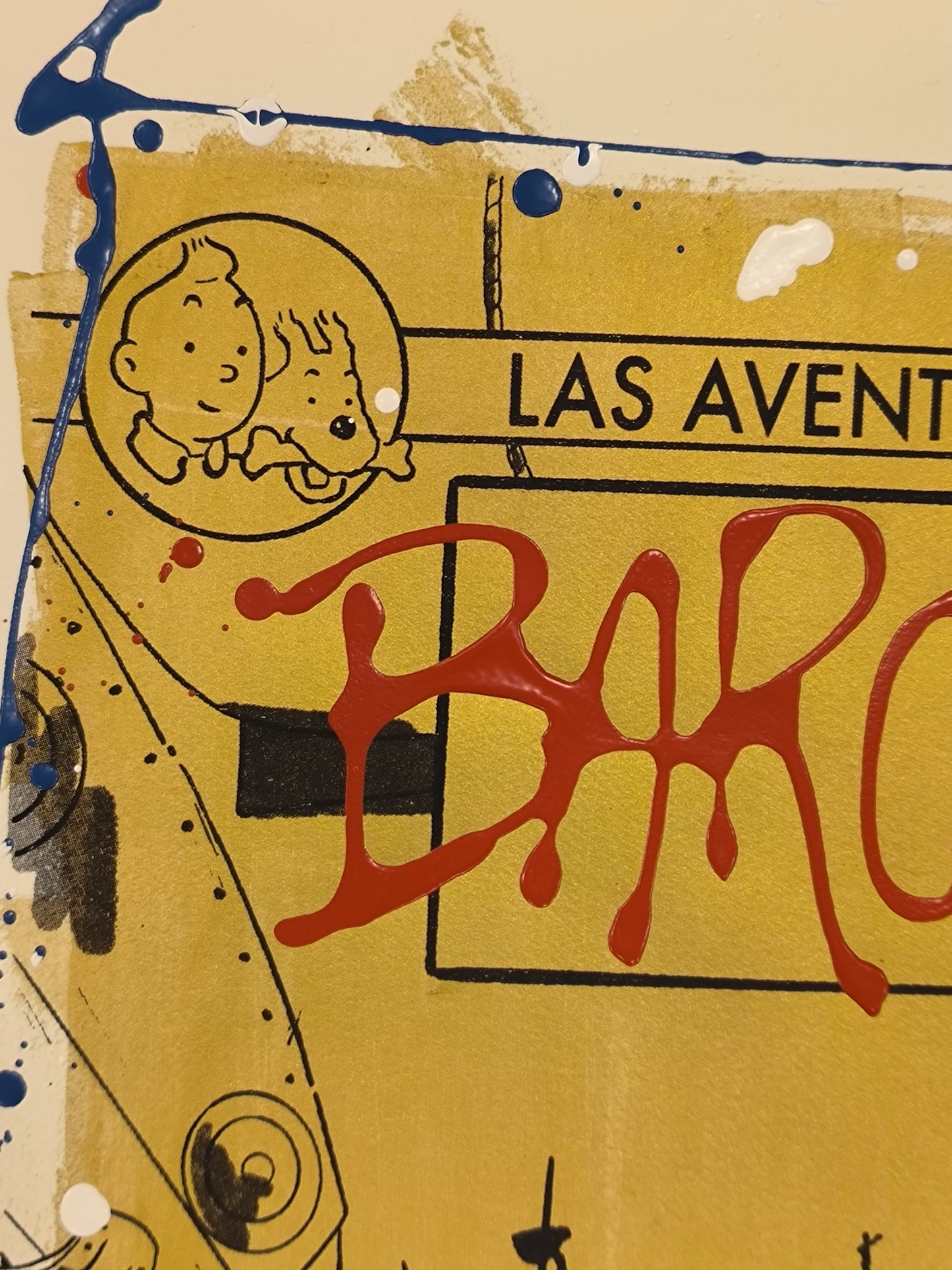 Tintin - Retrato print (Original painting on paper) contemporary art Barcelona