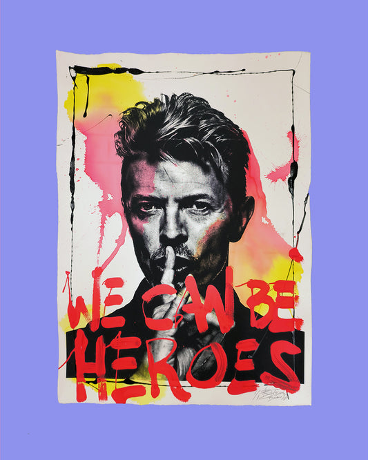 David Bowie - Retrato print (original painting on paper) Arte Urbano Barcelona