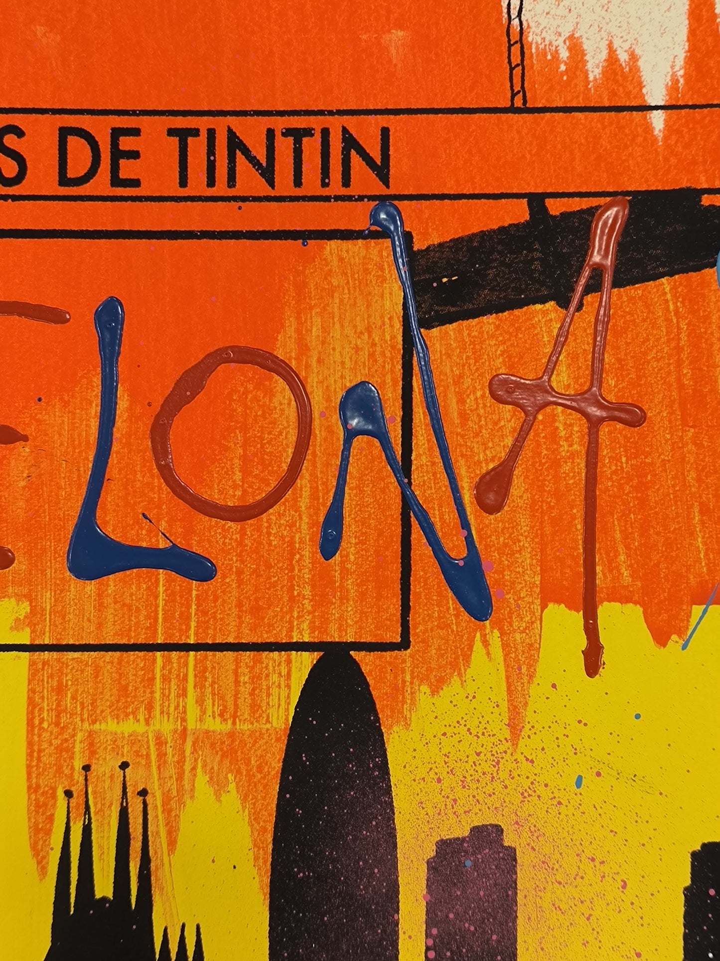 Tintin - Retrato print (Original painting on paper) contemporary art Barcelona