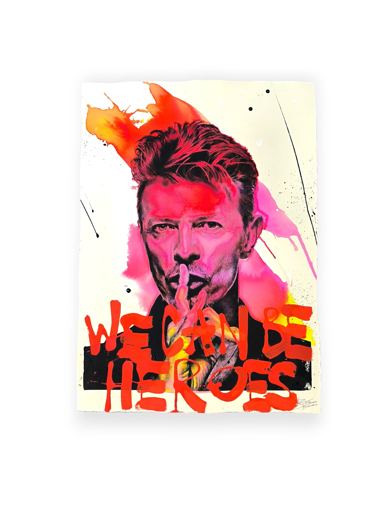 David Bowie - Retrato print (original painting on paper) Arte Urbano Barcelona