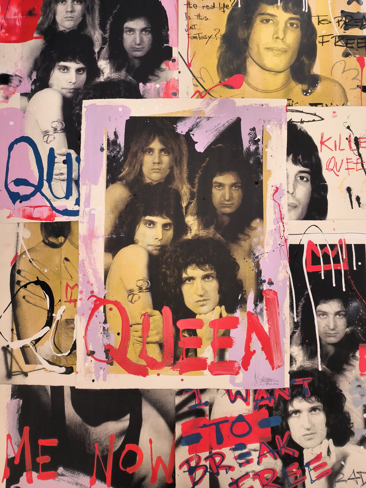 Queen - Retrato print (original painting on paper) Arte Urbano Barcelona