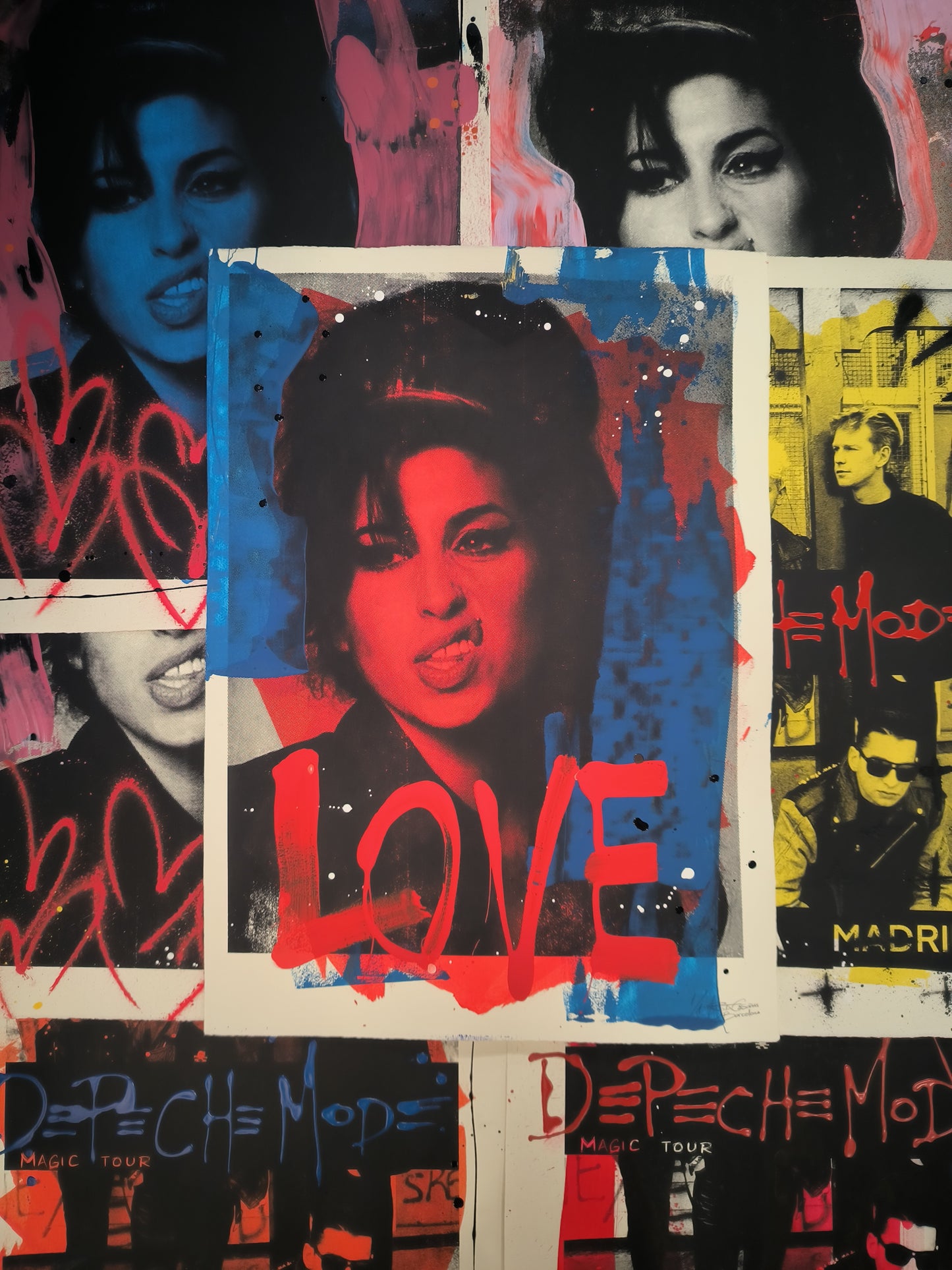 Amy Winehouse - Retrato Print (Original painting on paper) Arte Urbano Contemporaneo Barcelona