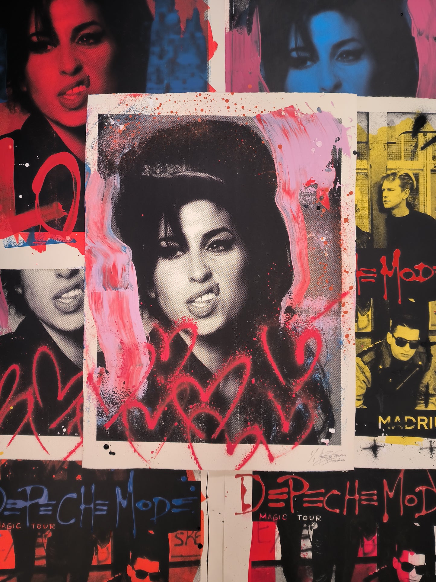 Amy Winehouse - Retrato Print (Original painting on paper) Arte Urbano Contemporaneo Barcelona