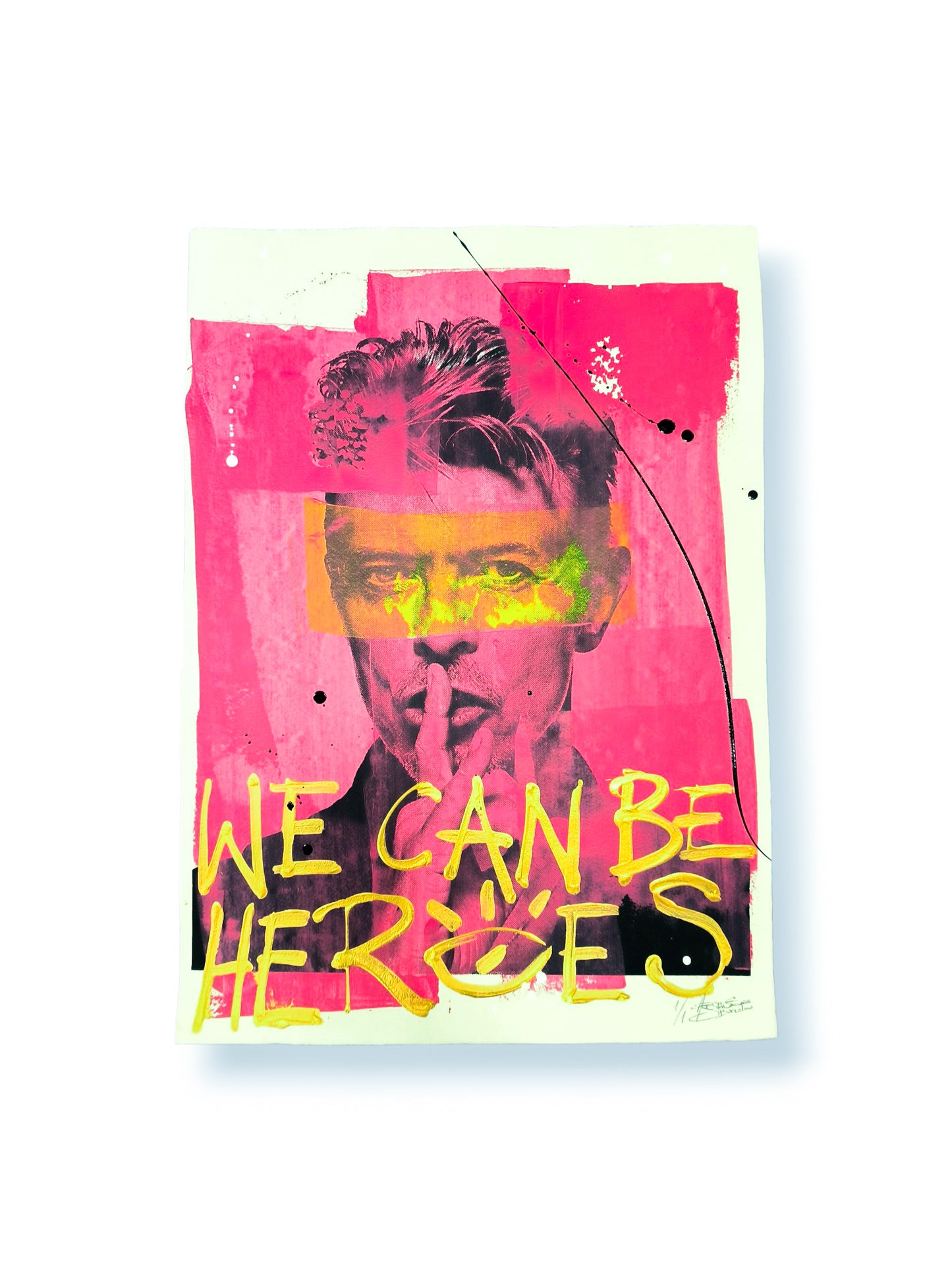 David Bowie - Retrato print (original painting on paper) Arte Urbano Barcelona