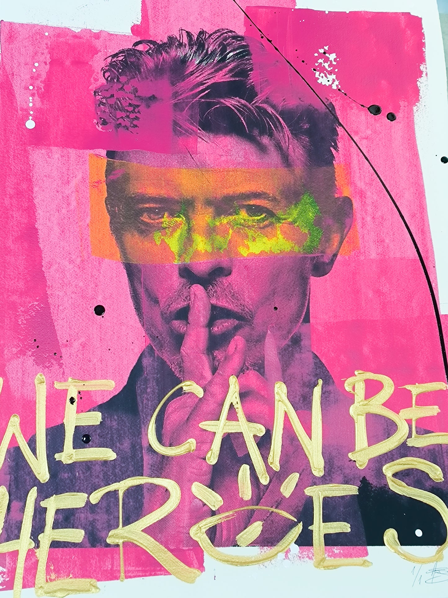 David Bowie - Retrato print (original painting on paper) Arte Urbano Barcelona