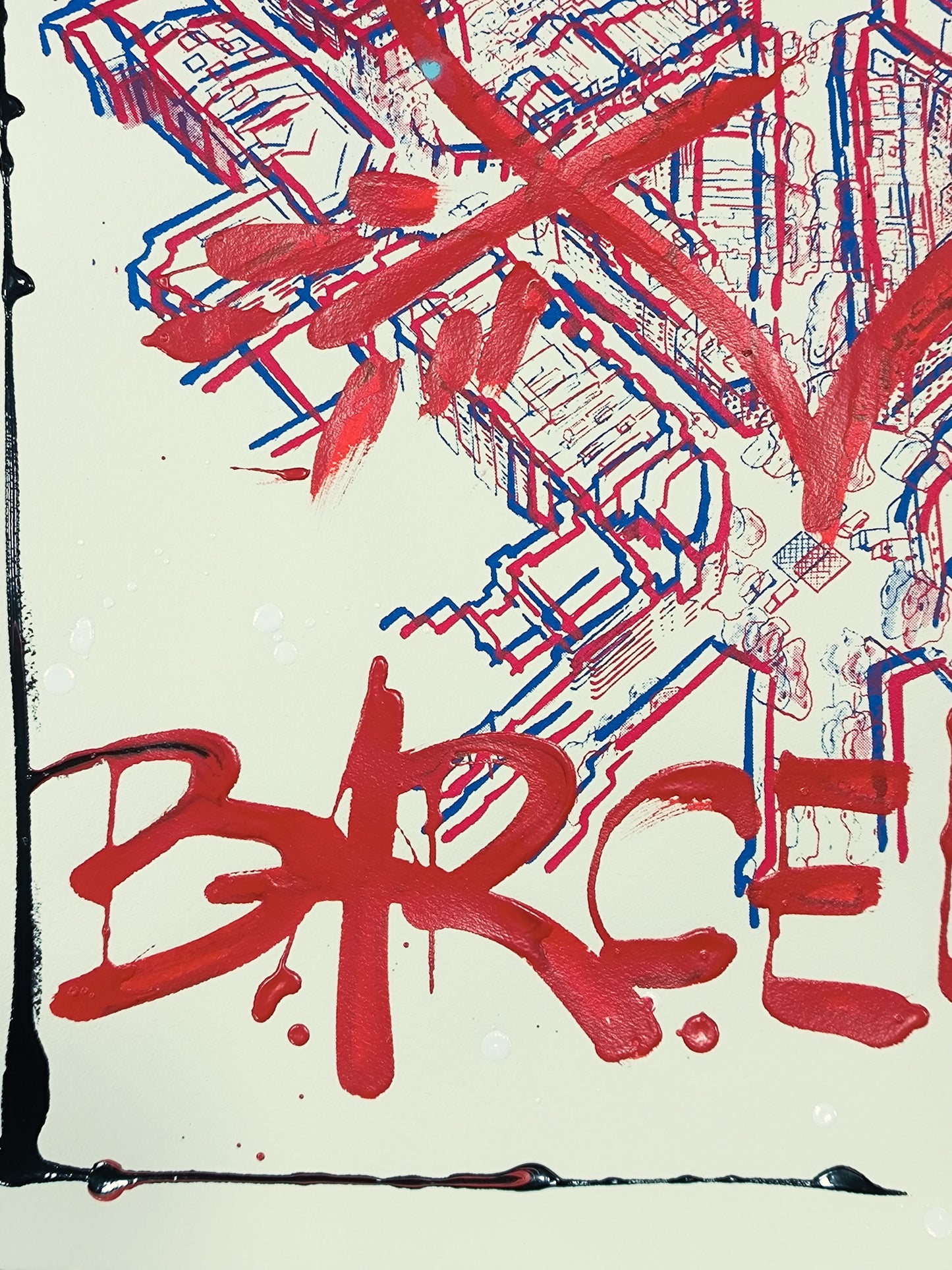 L'Eixample: Un viaje por la Barcelona de Gaudí - Retrato print (original painting on paper) Arte Urbano Barcelona