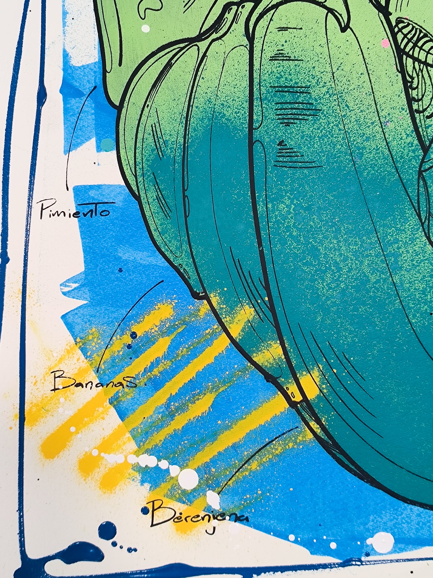 Corazon Vegetal - Retrato print (original painting on paper) Arte Urbano Contemporaneo Barcelona