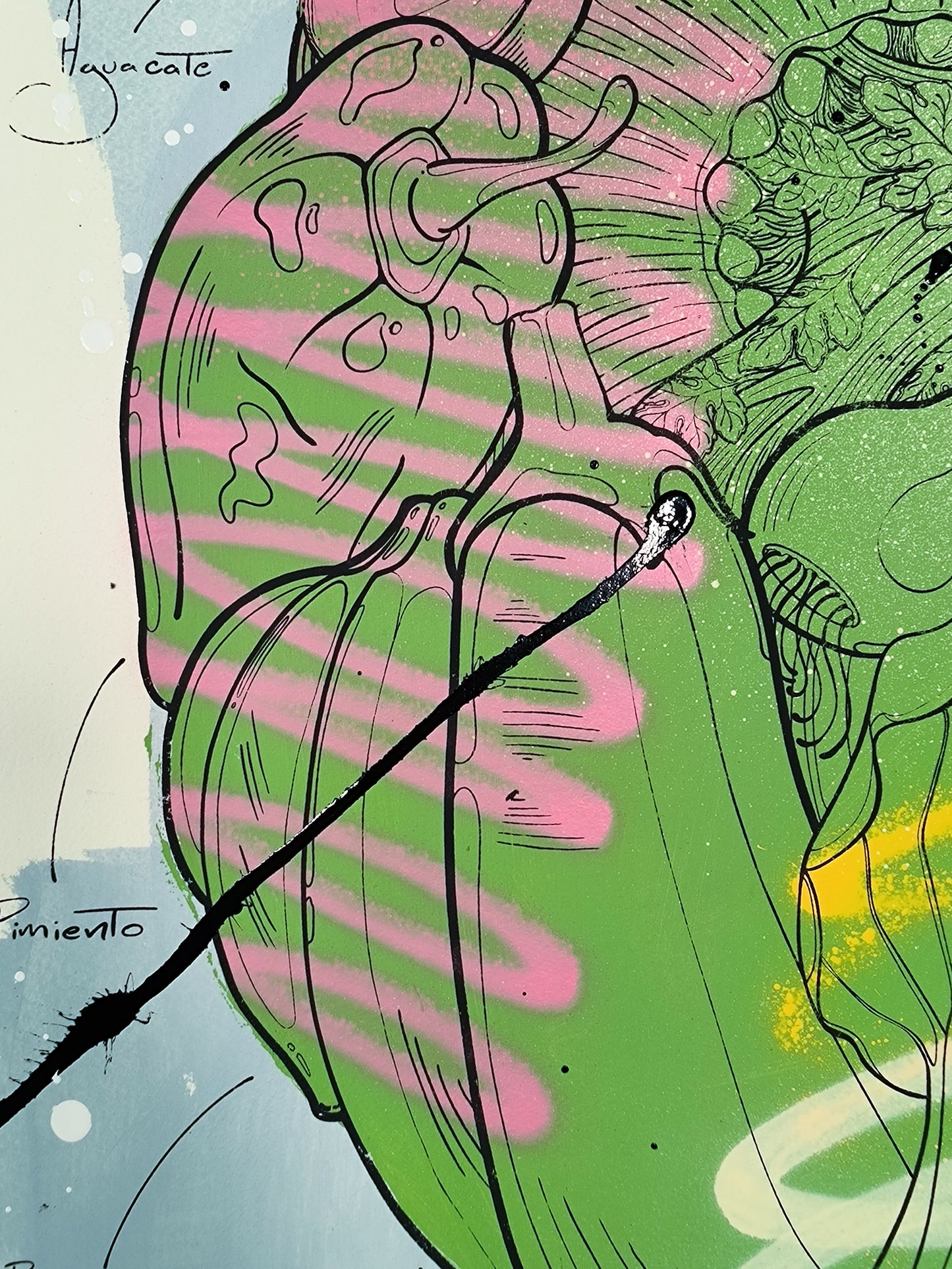 Corazon Vegetal - Retrato print (original painting on paper) Arte Urbano Contemporaneo Barcelona