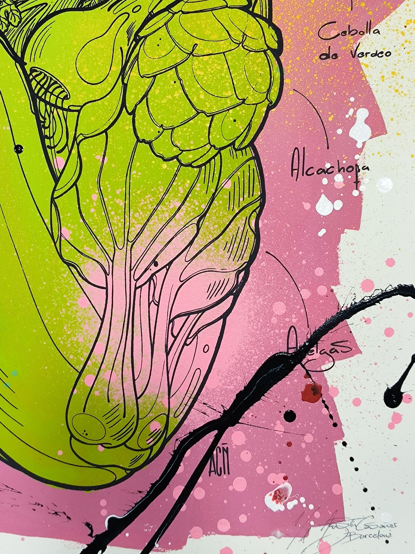 Corazon Vegetal - Retrato print (original painting on paper) Arte Urbano Contemporaneo Barcelona