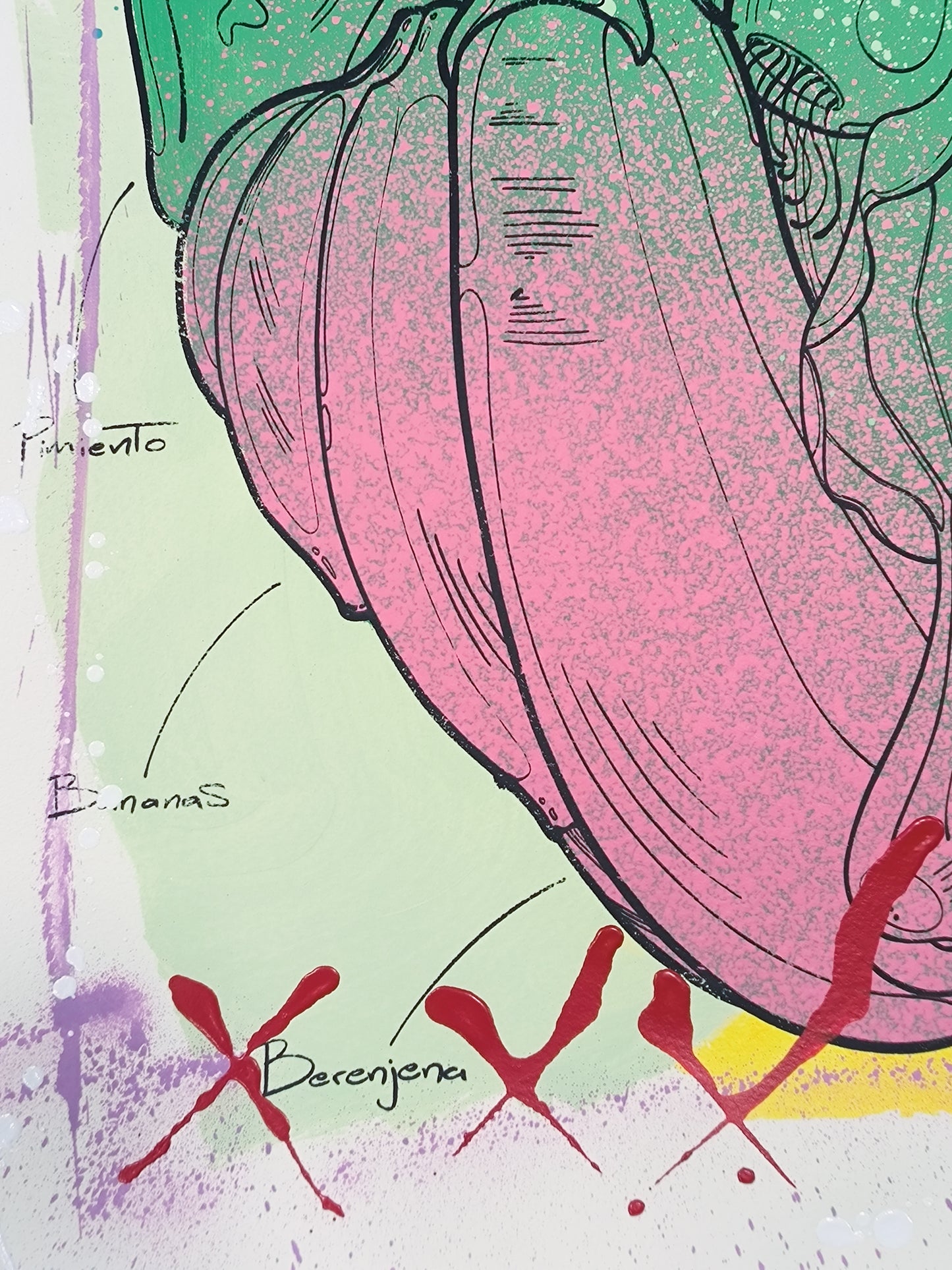Corazon Vegetal - Retrato print (original painting on paper) Arte Urbano Contemporaneo Barcelona