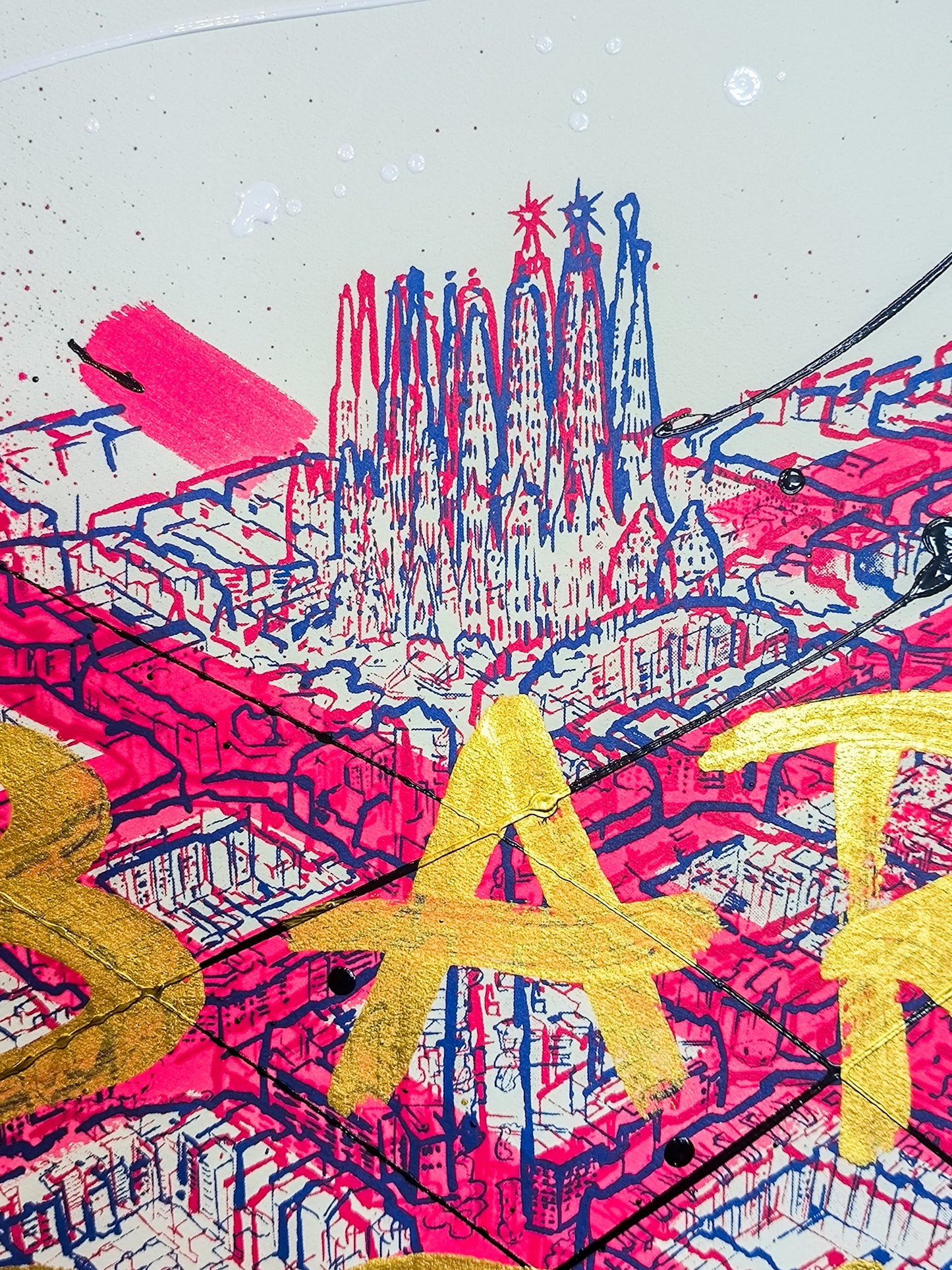 L'Eixample: Un viaje por la Barcelona de Gaudí - Retrato print (original painting on paper) Arte Urbano Barcelona