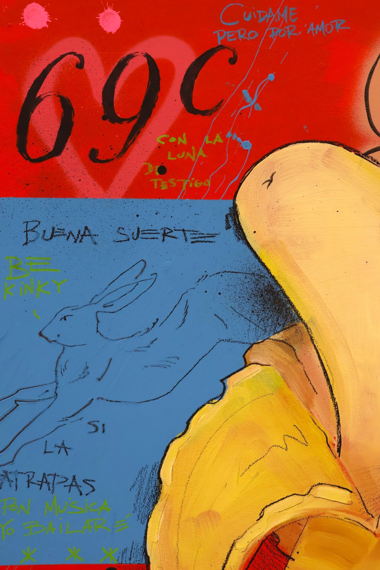 Esto no es una Banana - Original painting on wood - Arte urbano Barcelona