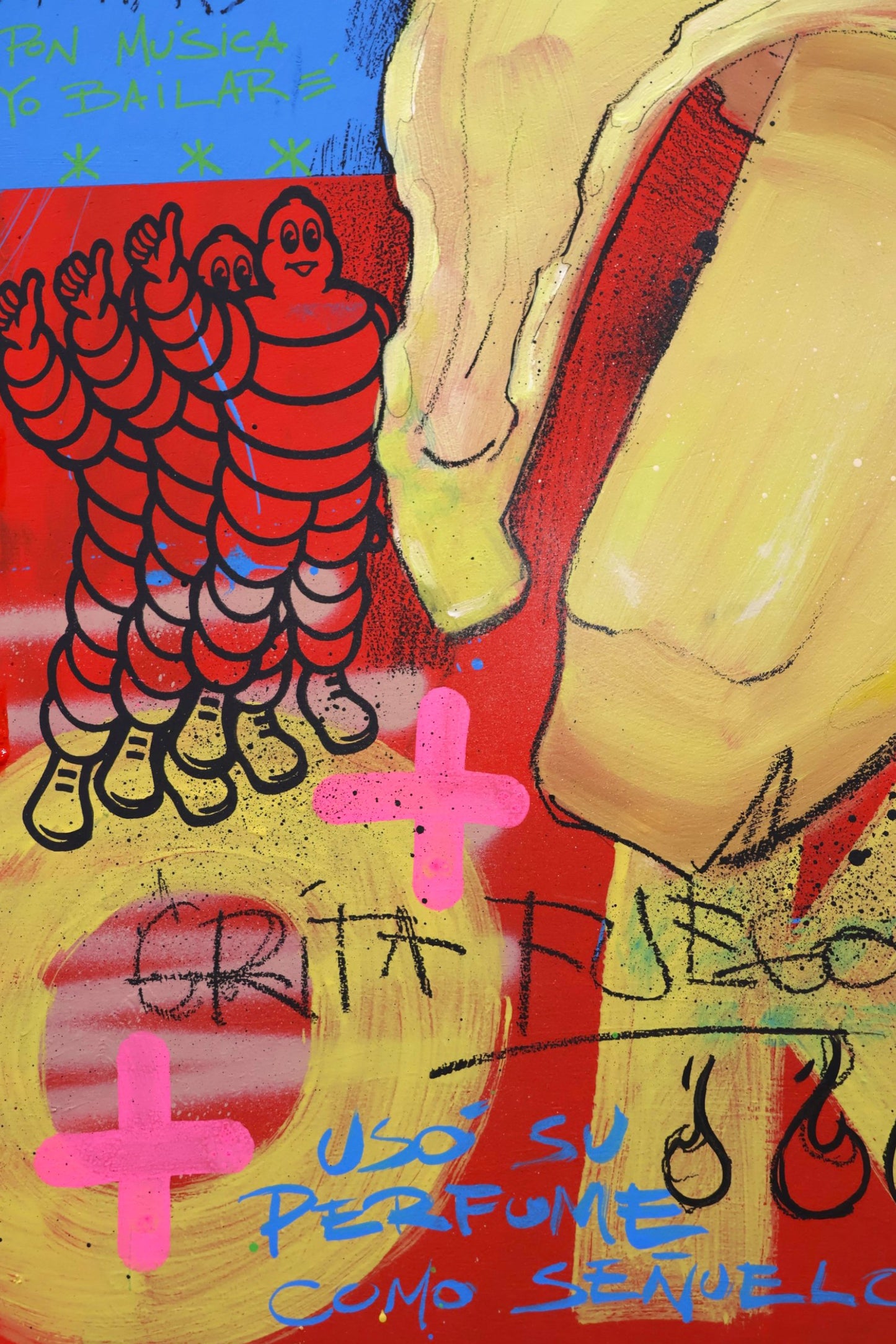 Esto no es una Banana - Original painting on wood - Arte urbano Barcelona