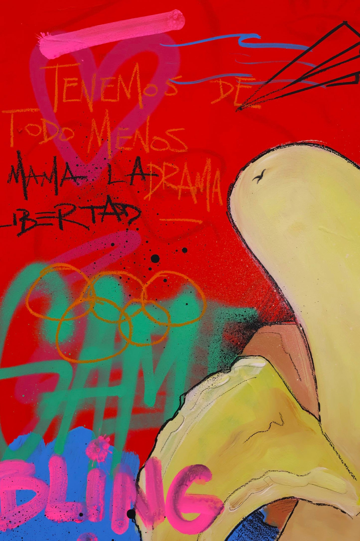 Esto no es una Banana - Original painting on wood - Arte urbano Barcelona