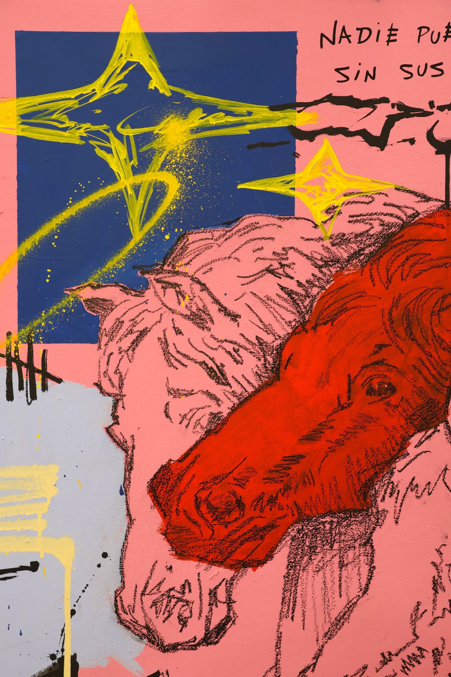 Los caballos del Faraón - Original paint on wood - Arte Urbano Barcelona