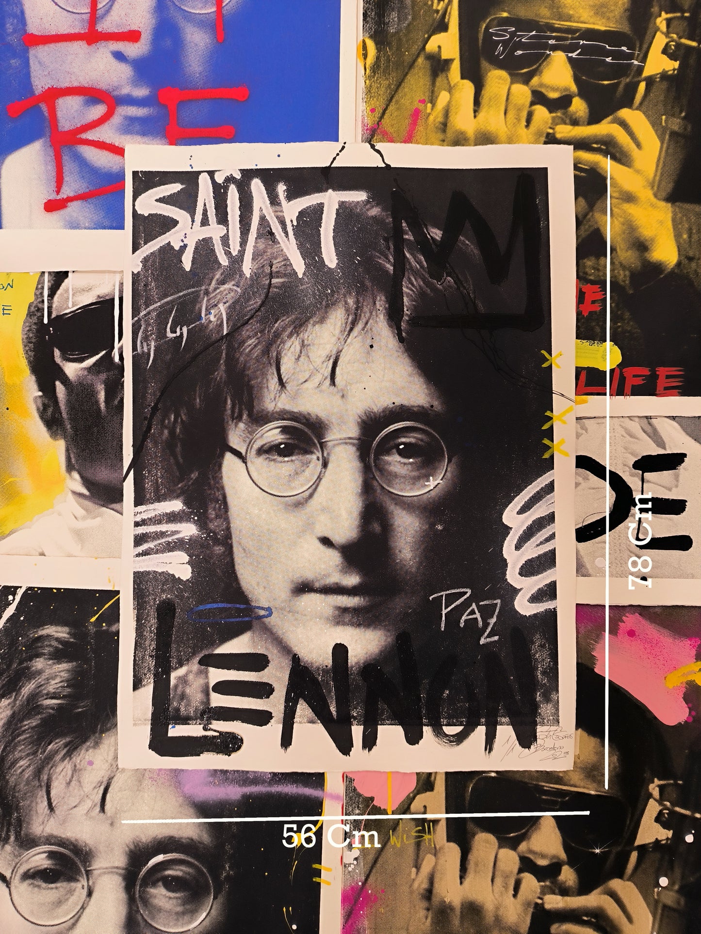 John Lennon - Retrato print (Original painting on paper) Arte Urbano Barcelona