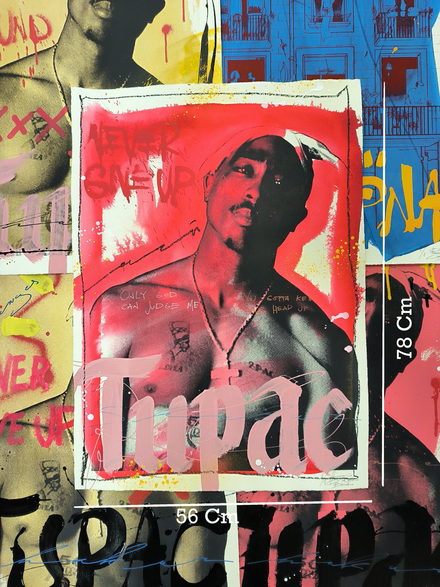 Tupac - Retrato print (Original painting on paper) Arte Urbano Barcelona