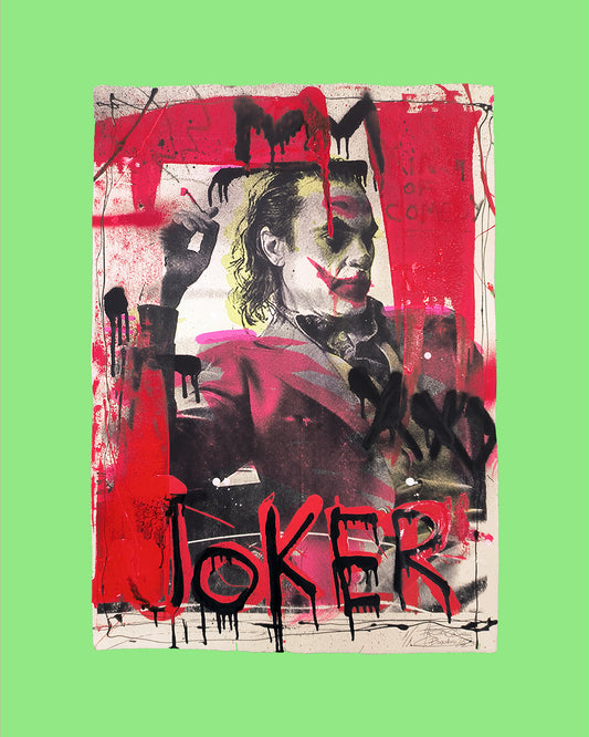 Joker - Retrato print (original painting on paper) Arte Urbano Barcelona