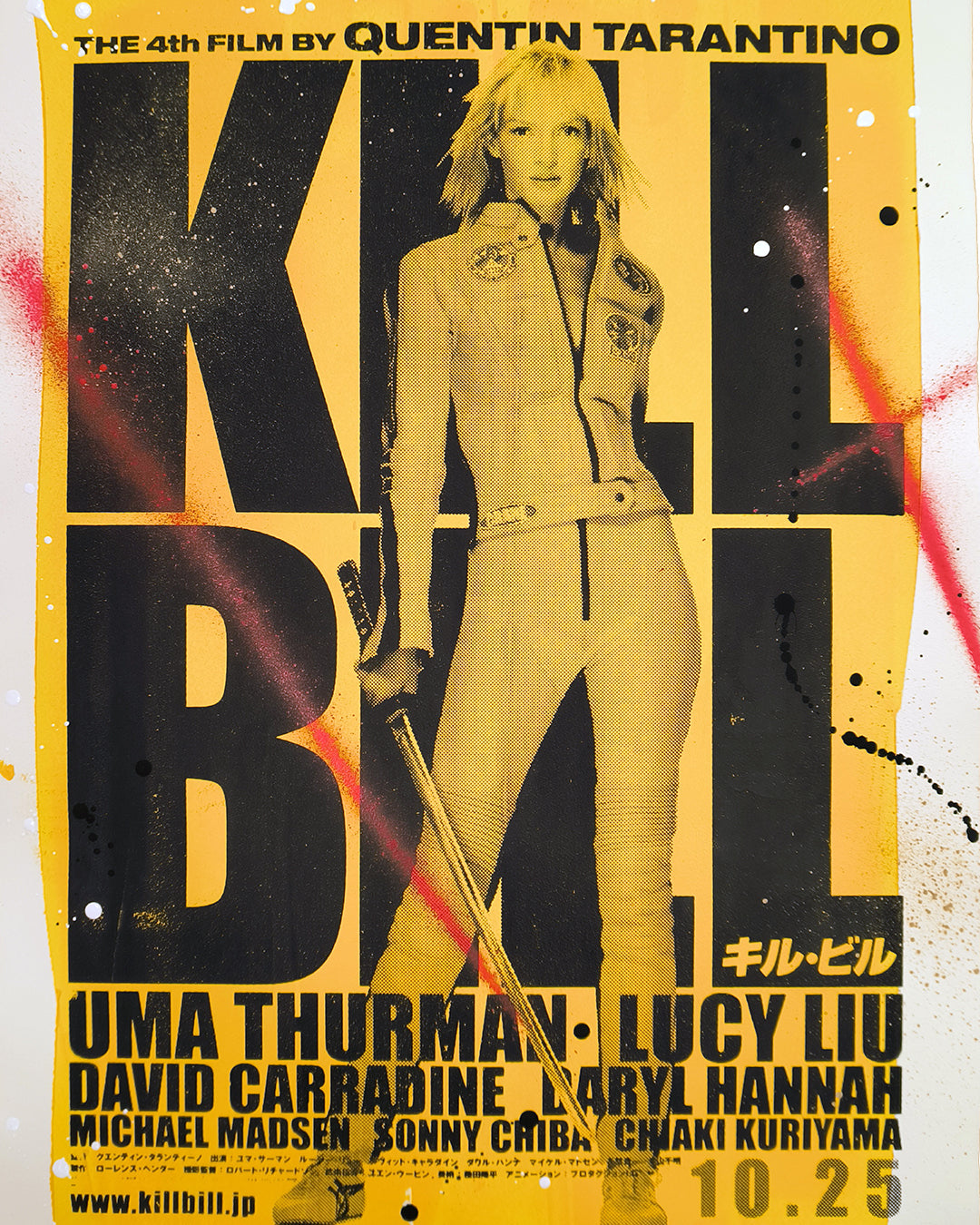 Kill Bill Vol. I - Retrato Print (Original painting on paper) Arte Urbano Barcelona