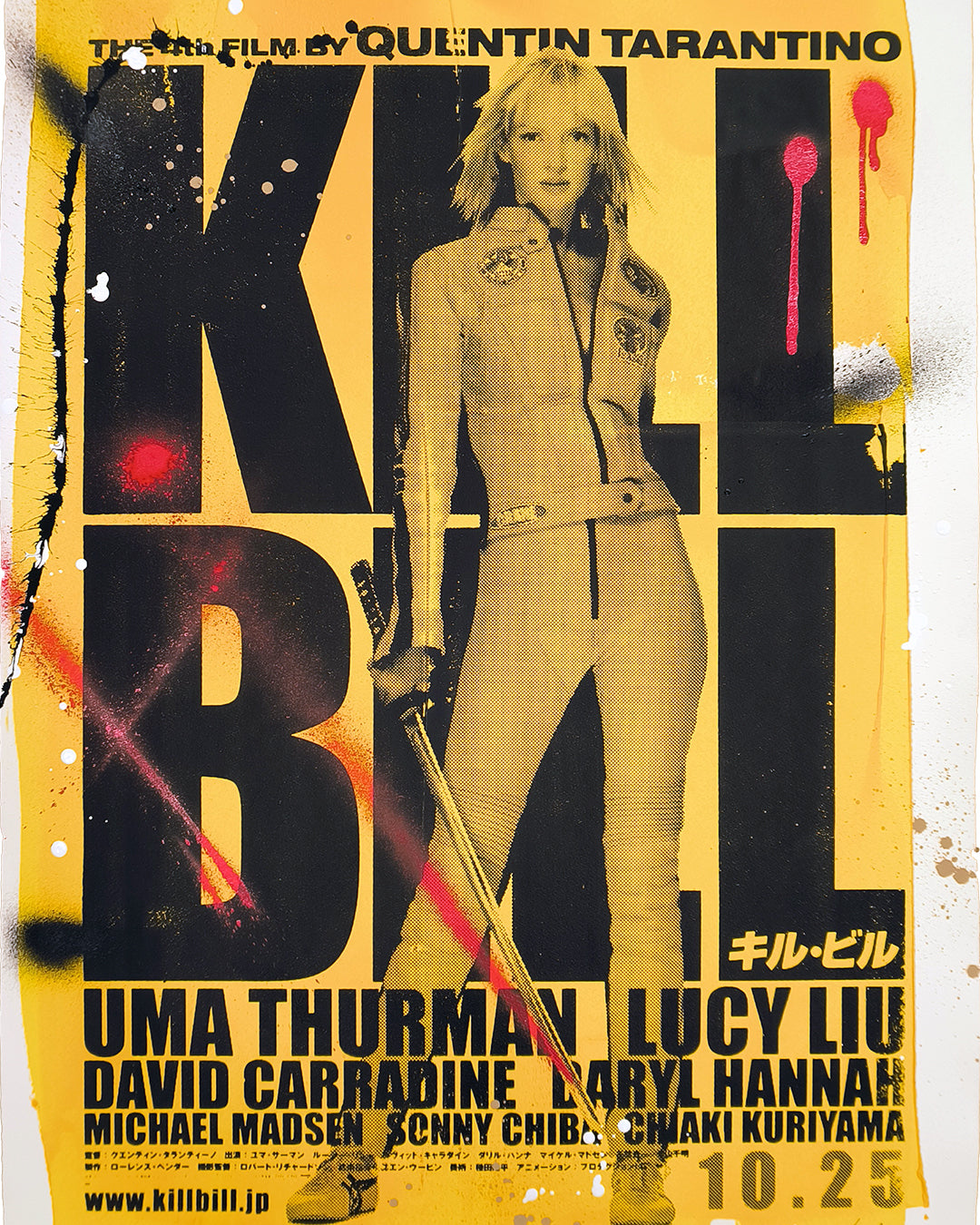 Kill Bill Vol. I - Retrato Print (Original paiting on paper) Arte Urbano Barcelona